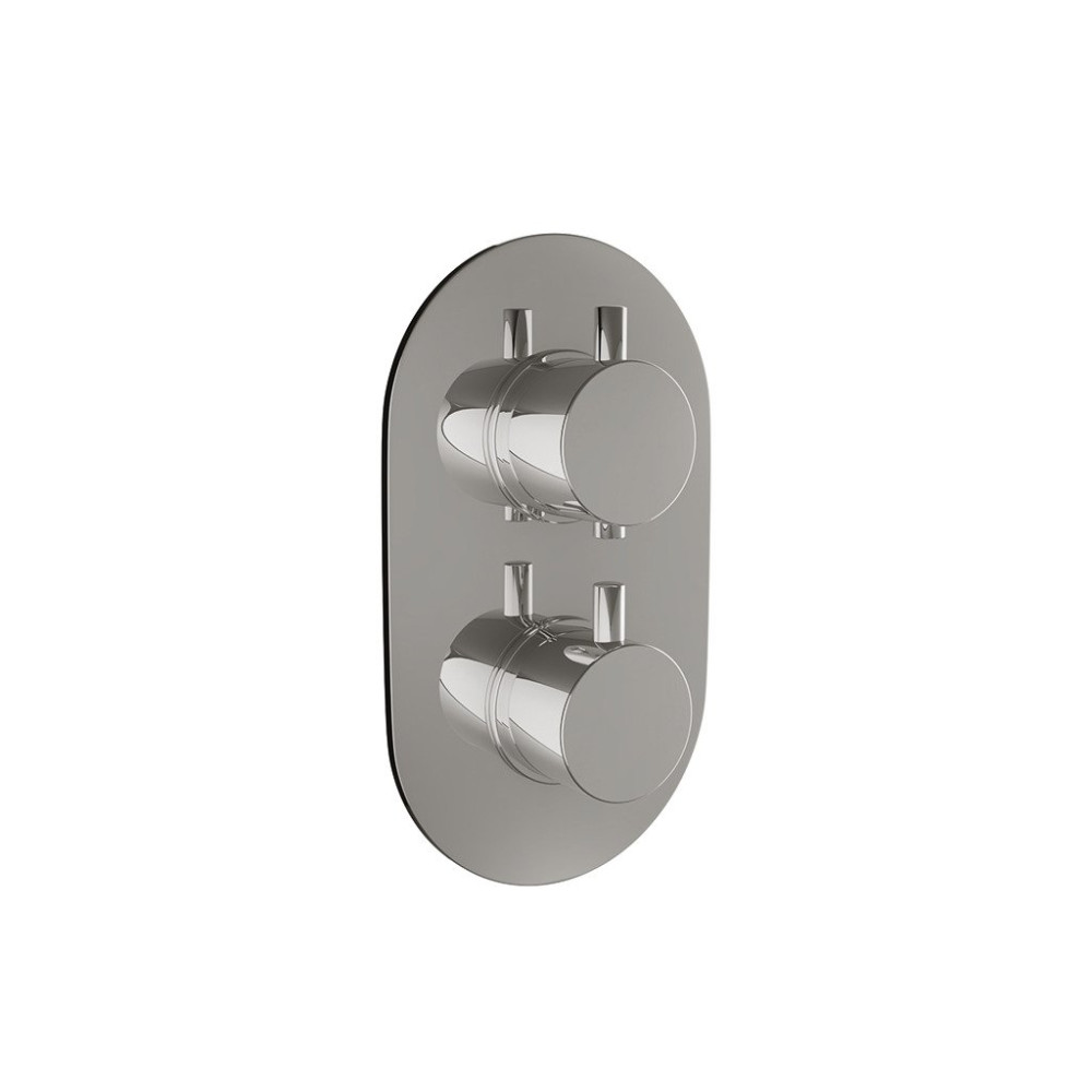 Ajax Valve Twin Round Handle One Outlet and Oval Plate Chrome