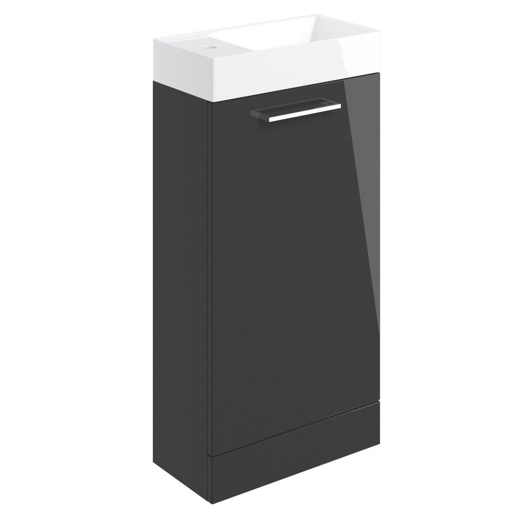 Ajax Walesby Floor Standing 410mm Gloss Anthracite Vanity Unit and Basin