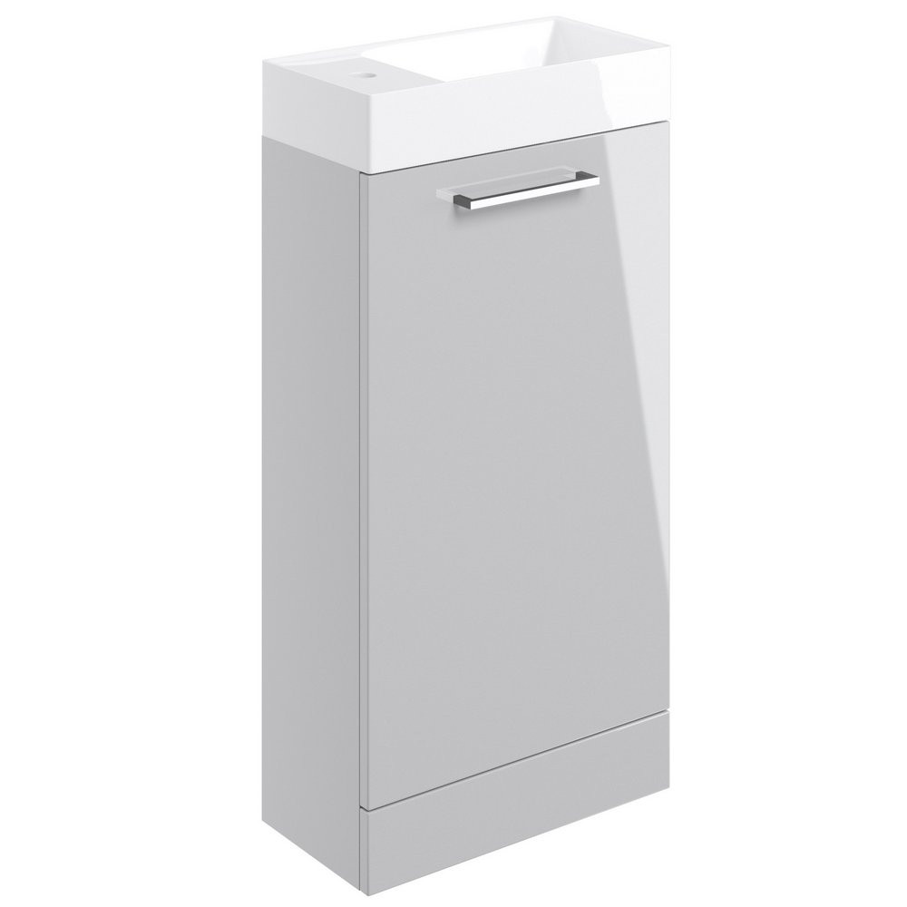 Ajax Walesby Floor Standing 410mm Gloss Grey Vanity Unit and Basin