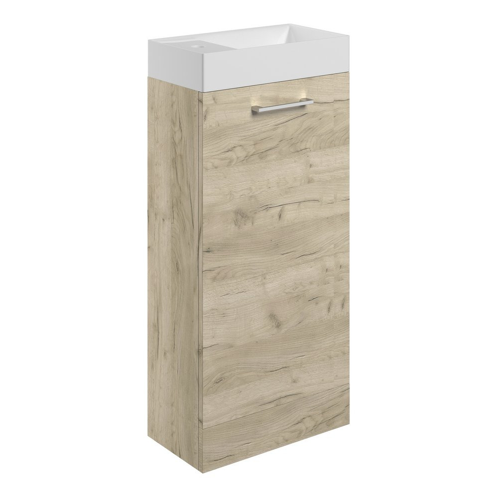 Ajax Walesby Floor Standing 410mm Oak Vanity Unit and Basin