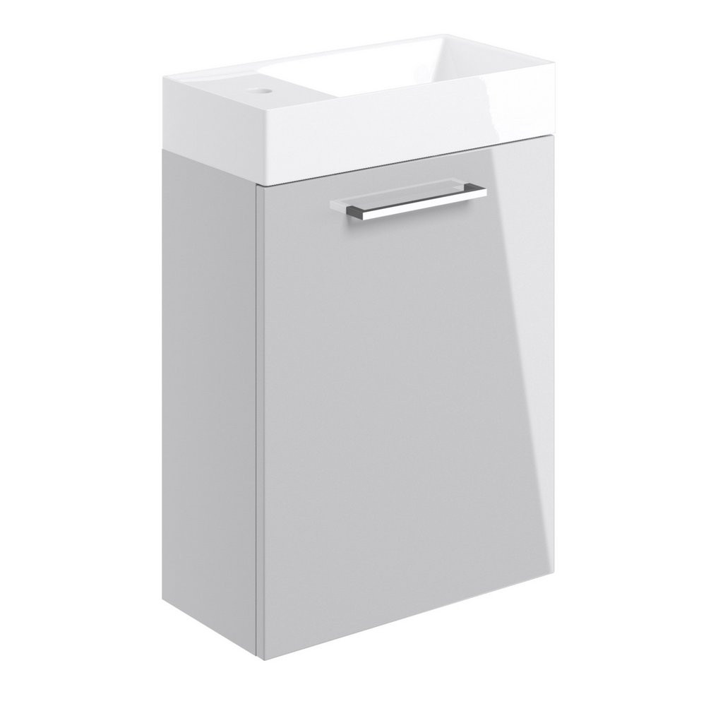 Ajax Walesby Wall Hung 410mm Gloss Grey Vanity Unit and Basin