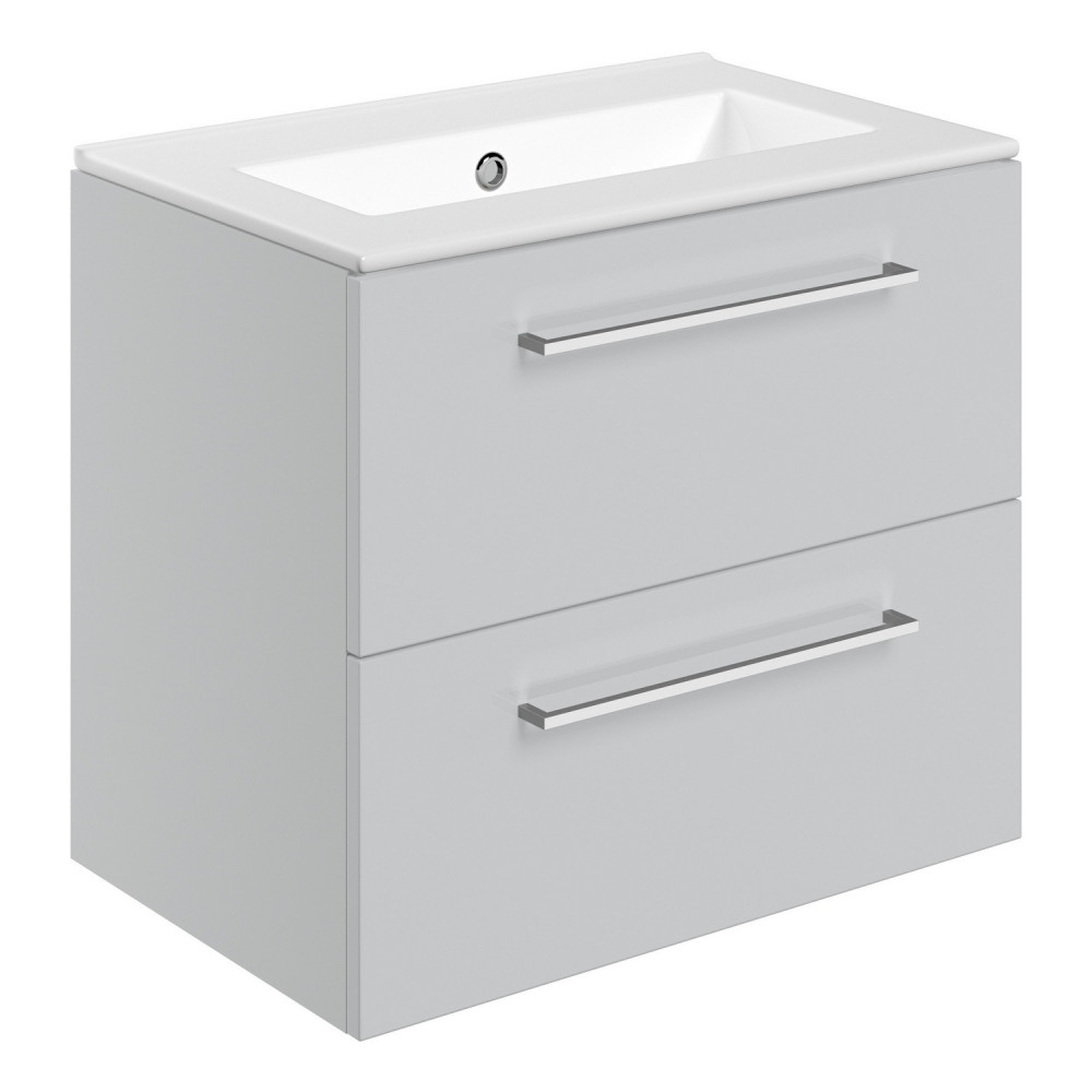 Ajax Walesby Wall Hung 610mm Gloss Grey Vanity Unit and 0TH Basin