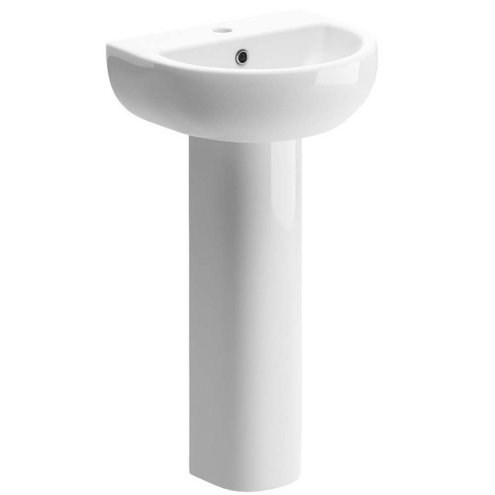 Ajax Waltham 1TH 450mm Basin and Full Pedestal