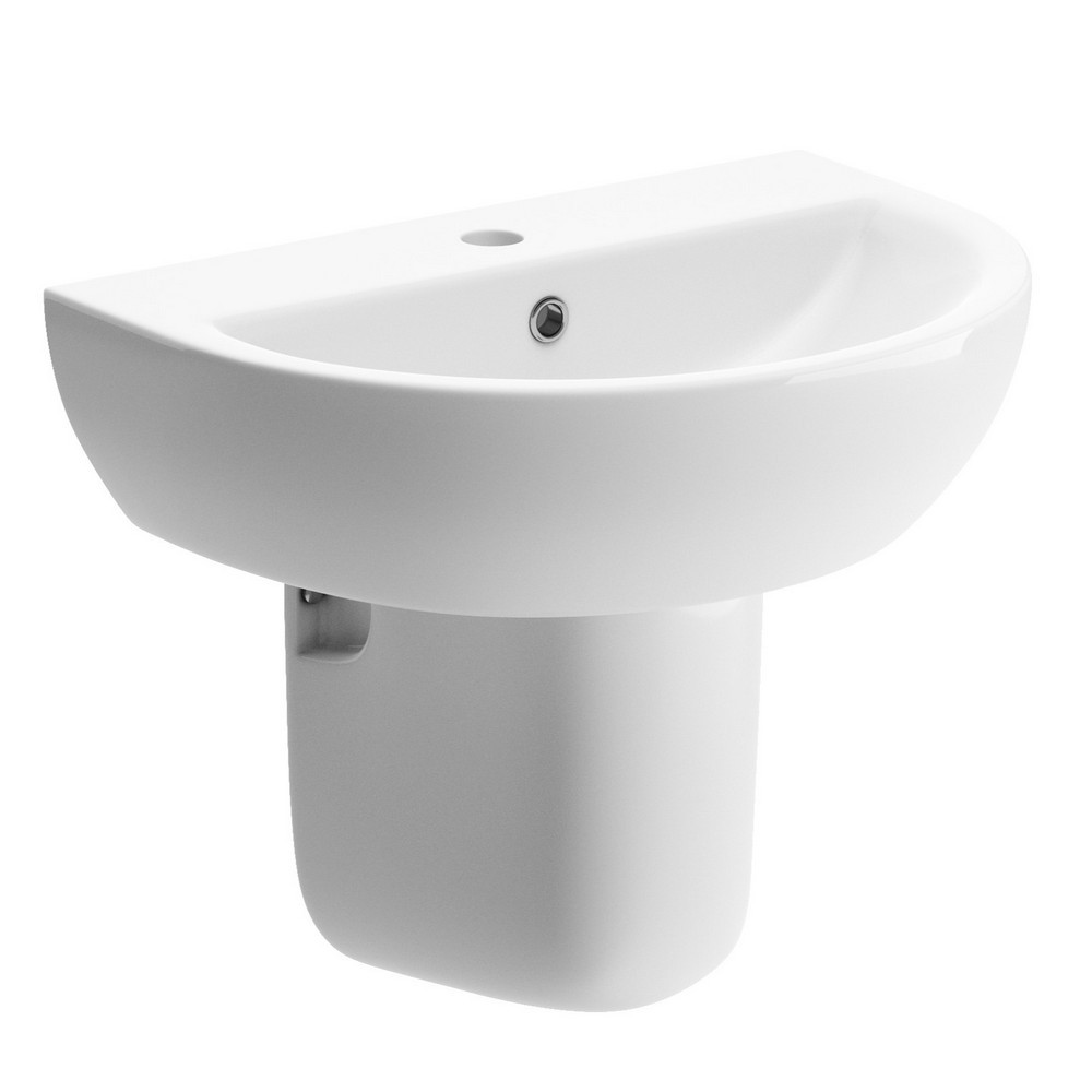 Ajax Waltham 1TH 550mm Basin and Semi Pedestal