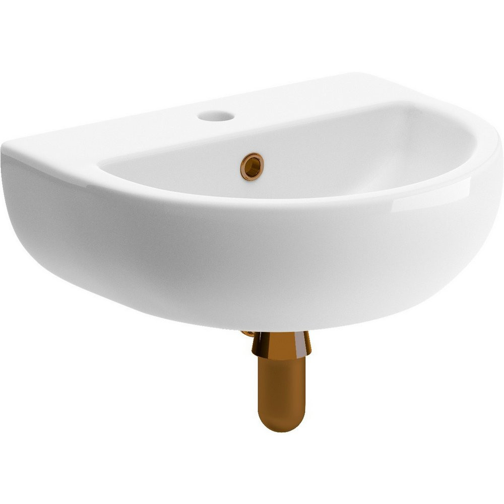 Ajax Waltham 1TH Cloakroom Basin with Brushed Bronze Trap