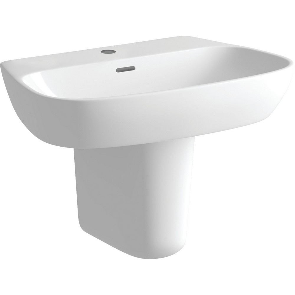 Ajax Weelsby 600mm 1TH Basin and Semi Pedestal (1)