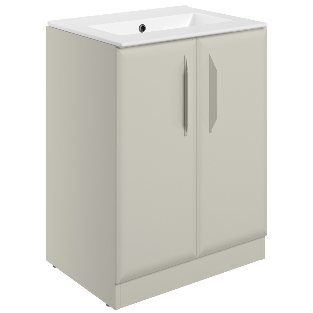 Ajax Westlaby 600mm Matt Latte Floor Standing Vanity Unit with 0TH Basin