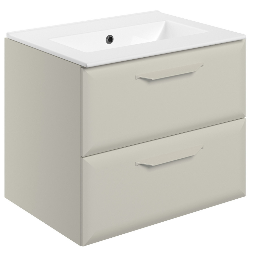 Ajax Westlaby 600mm Matt Latte Wall Hung Vanity Unit with 0TH Basin