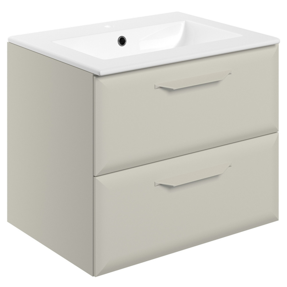 Ajax Westlaby 600mm Matt Latte Wall Hung Vanity Unit with 1TH Basin