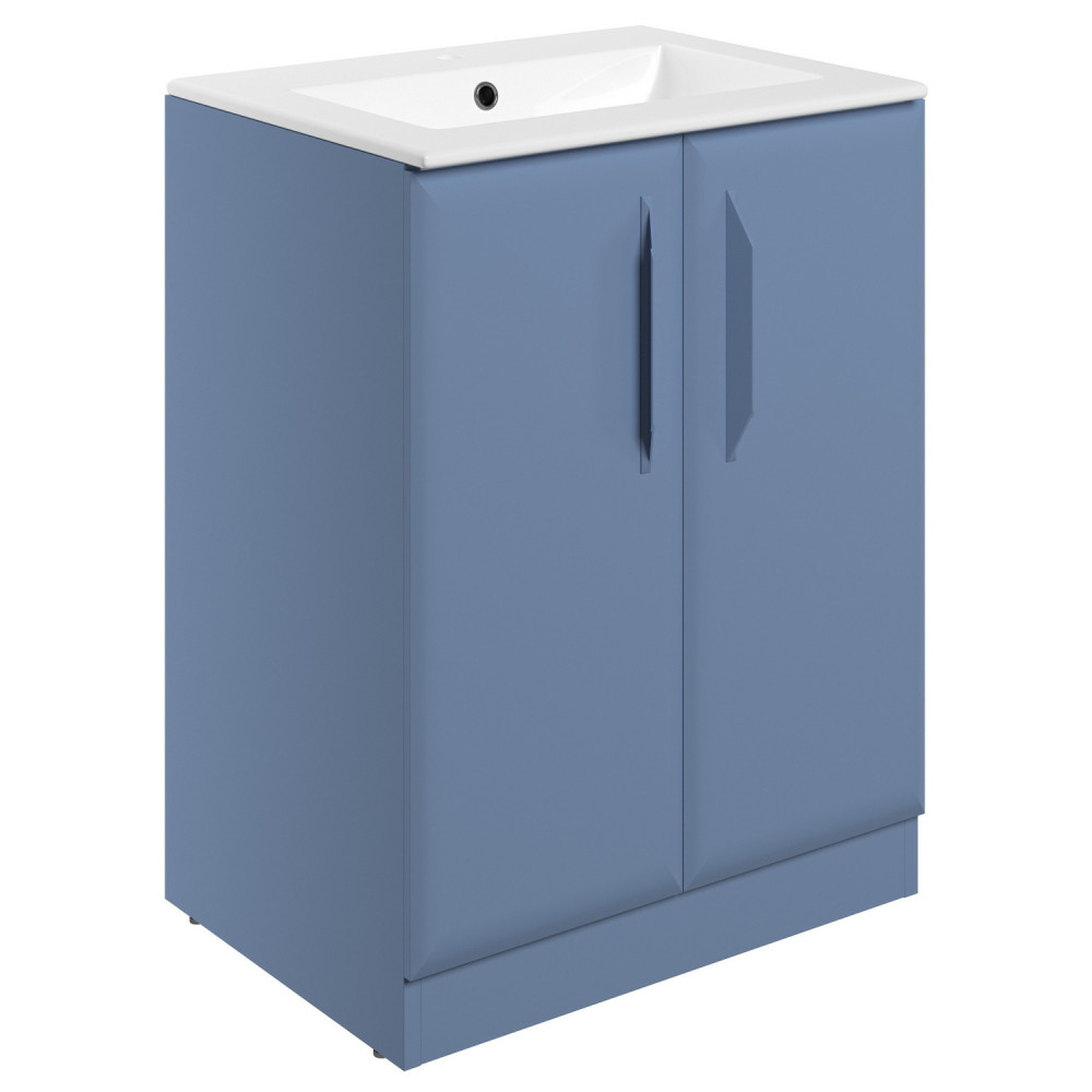 Ajax Westlaby 600mm Matt Misty Blue Floor Standing Vanity Unit with 1TH Basin