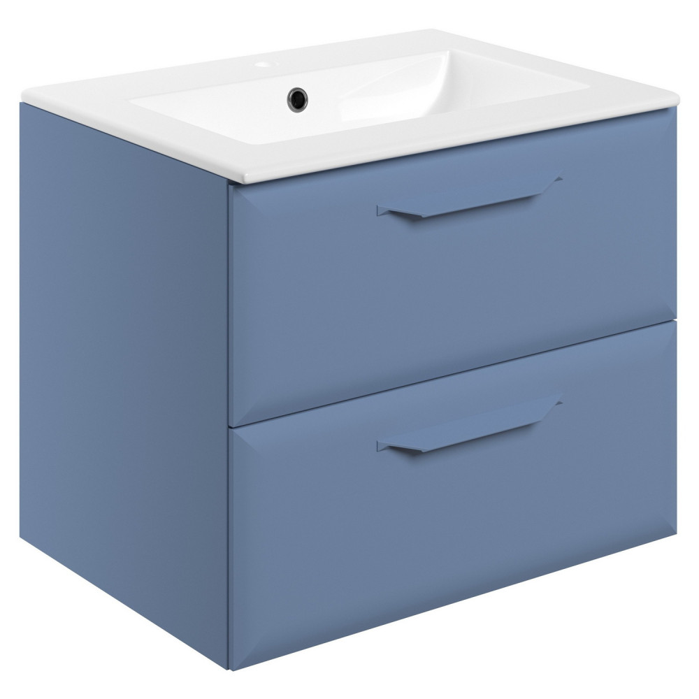 Ajax Westlaby 600mm Matt Misty Blue Wall Hung Vanity Unit with 1TH Basin
