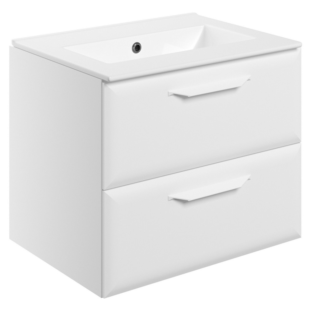 Ajax Westlaby 600mm Matt White Wall Hung Vanity Unit with 0TH Basin
