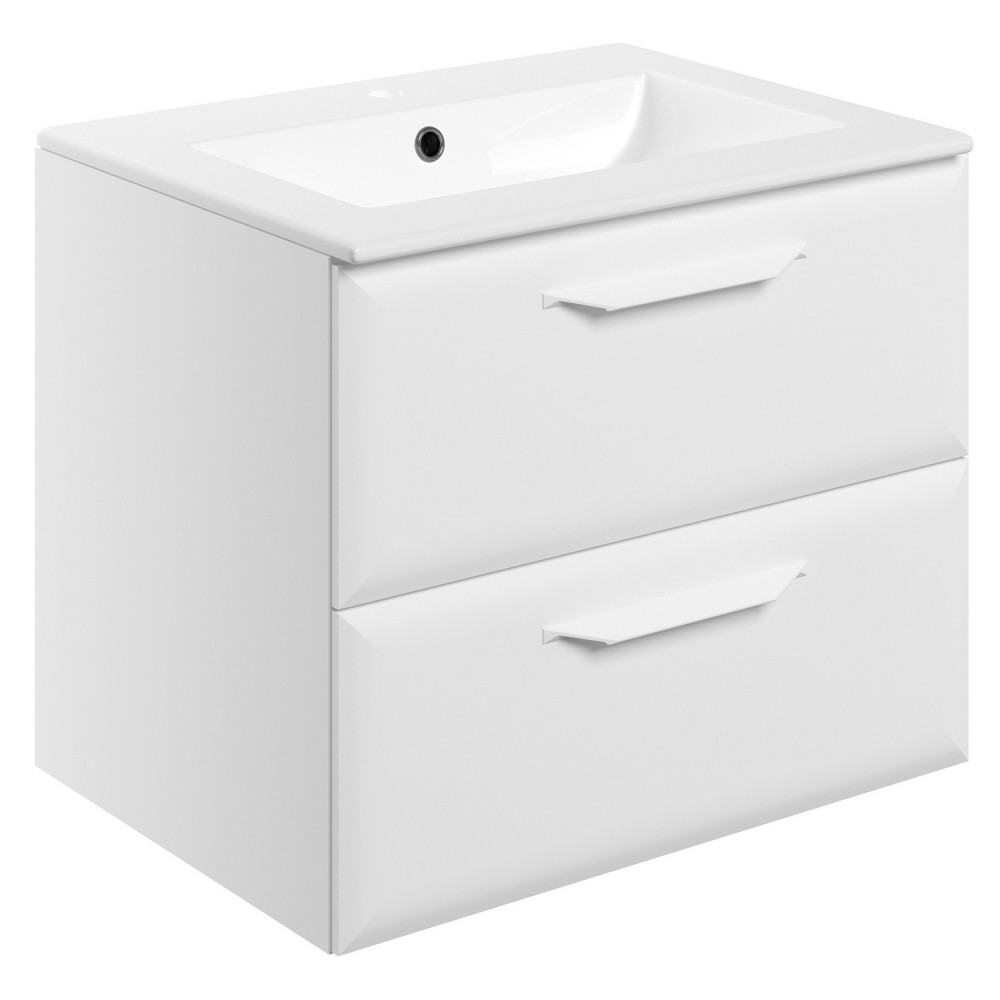 Ajax Westlaby 600mm Matt White Wall Hung Vanity Unit with 1TH Basin