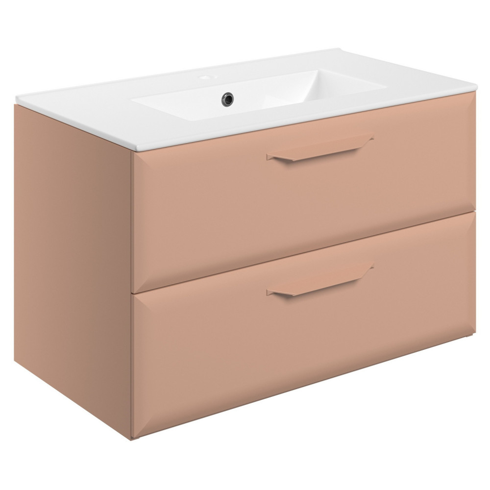 Ajax Westlaby 800mm Matt Apricot Wall Hung Vanity Unit with Basin