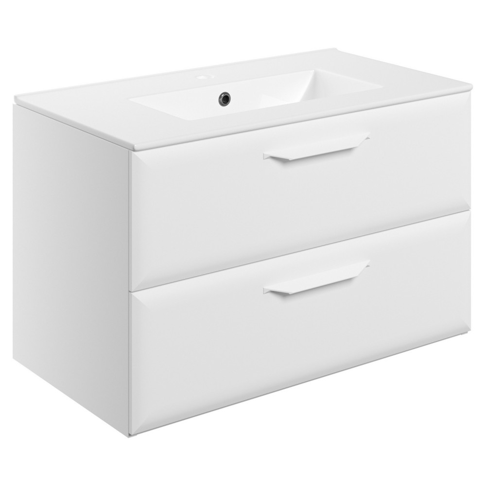 Ajax Westlaby 800mm Matt White Wall Hung Vanity Unit with Basin