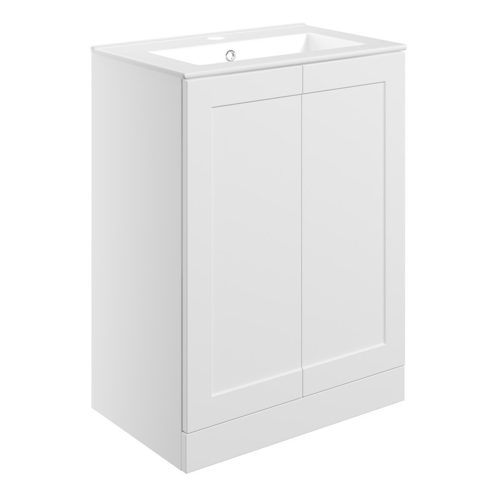 Ajax Willingham Matt White 615mm Floor Standing Vanity Unit with Basin