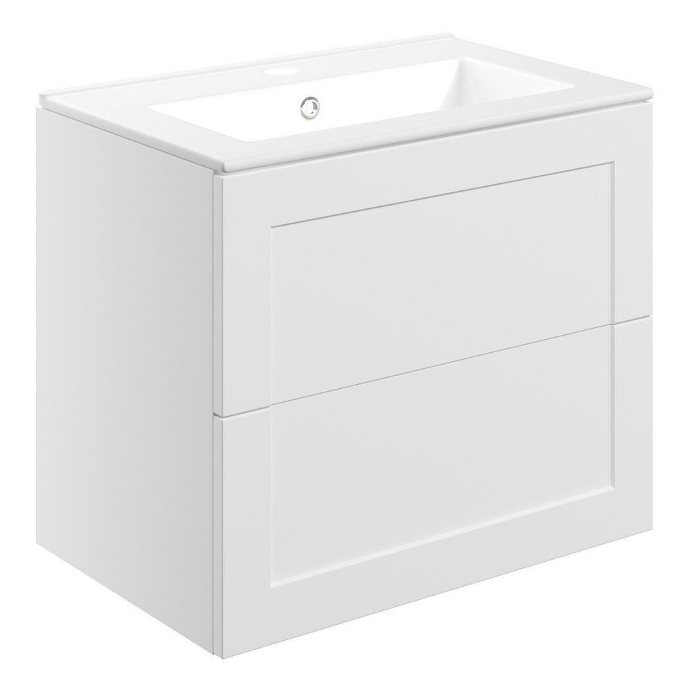 Ajax Willingham Matt White 615mm Wall Hung Vanity Unit with Basin