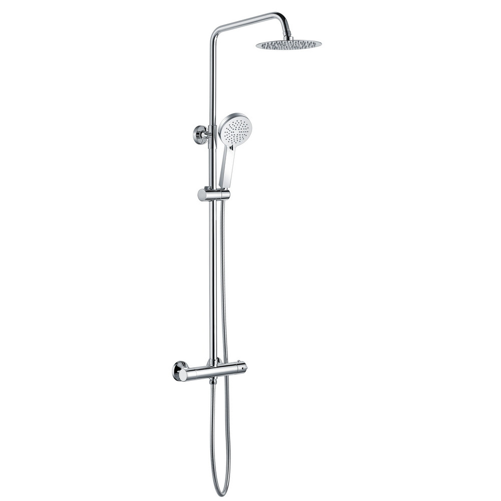 Ajax Wraby Chrome Thermostatic Mixer Shower with Overhead Kit (1)