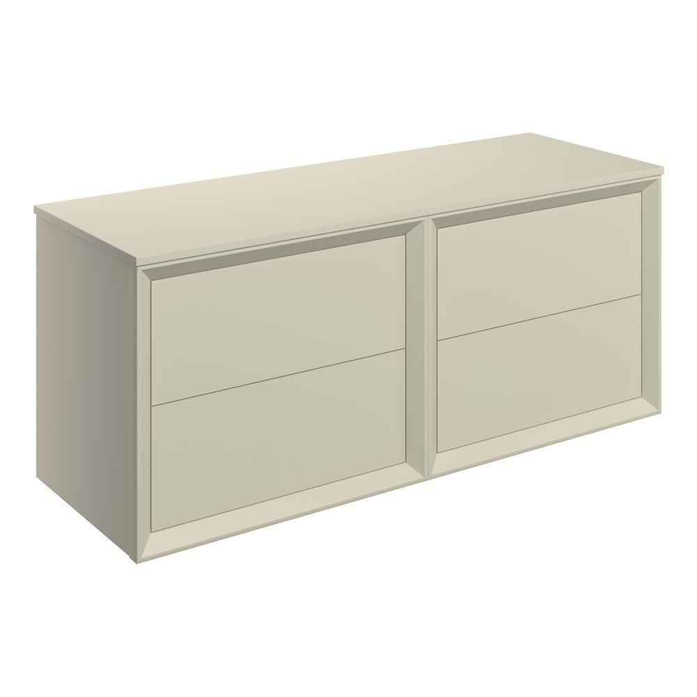 Ajax Yarborough Matt Cotton 1200mm Wall Hung Vanity Unit and Worktop