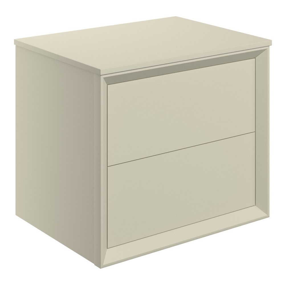 Ajax Yarborough Matt Cotton 600mm Wall Hung Vanity Unit and Worktop