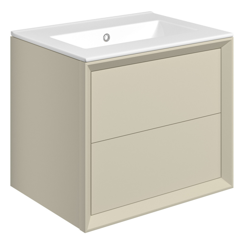 Ajax Yarborough Matt Cotton 615mm Wall Hung Vanity Unit with 0TH Basin