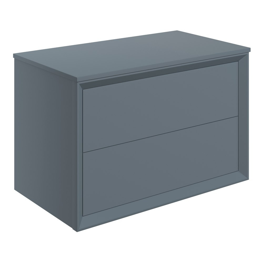 Ajax Yarborough Matt Storm Blue 800mm Wall Hung Vanity Unit and Worktop