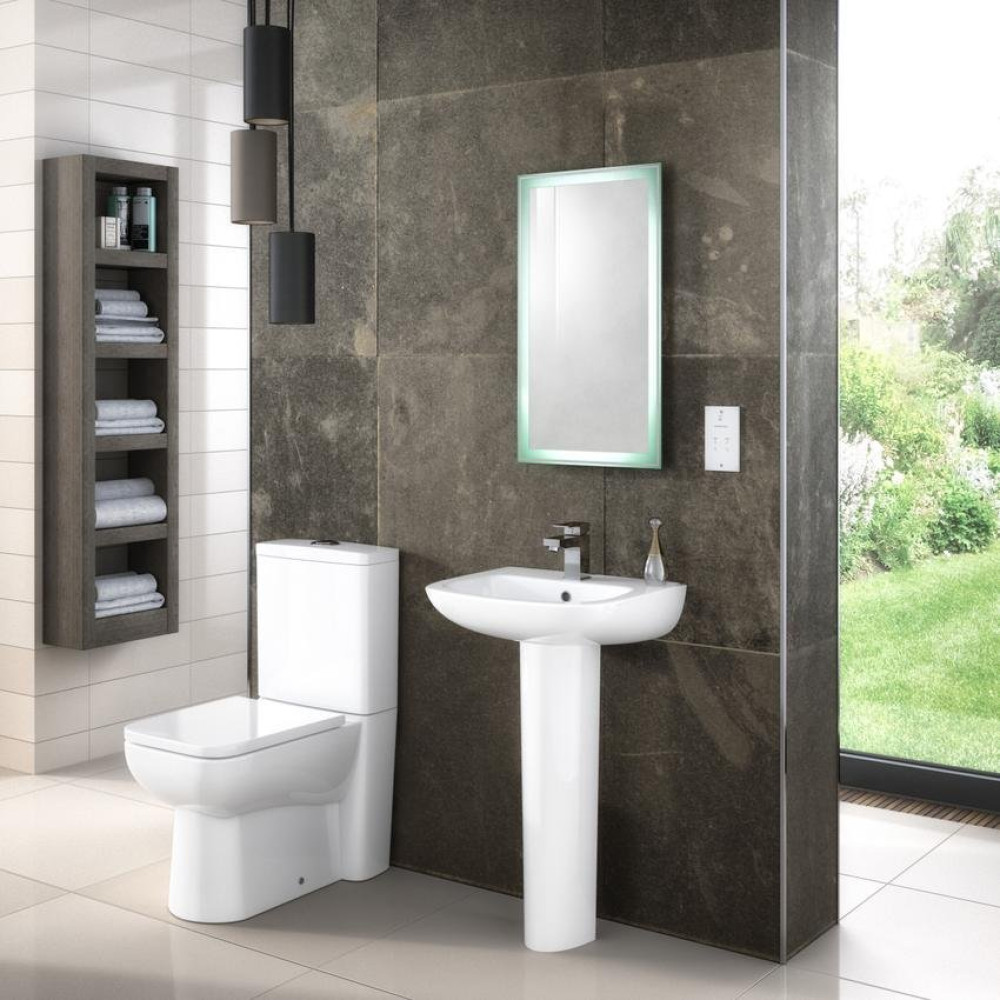 Ambrose 4 Piece Bathroom Suite - Toilet & 500mm 1TH Basin with Pedestal