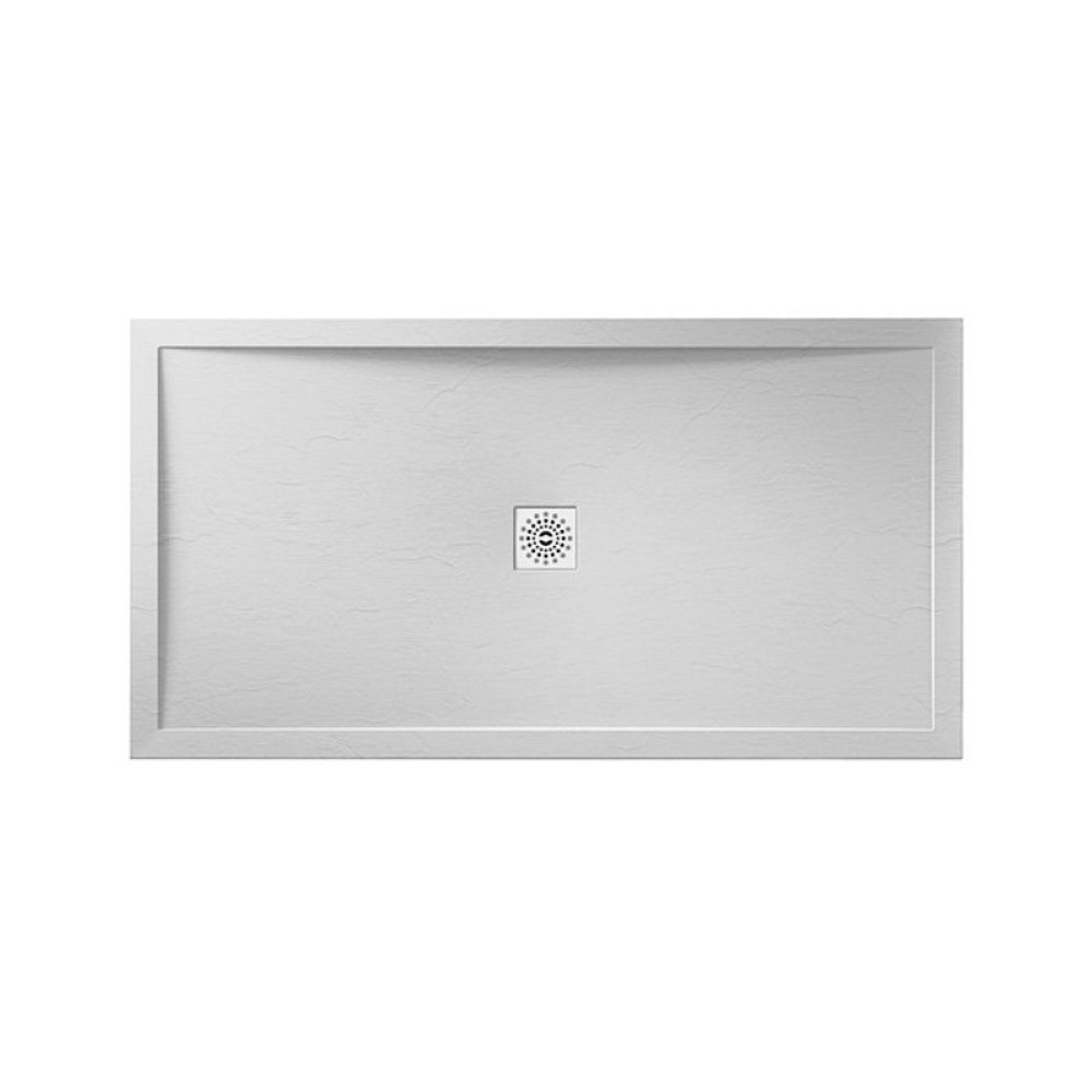 April Waifer Slate Effect White 1600 x 700mm Shower Tray