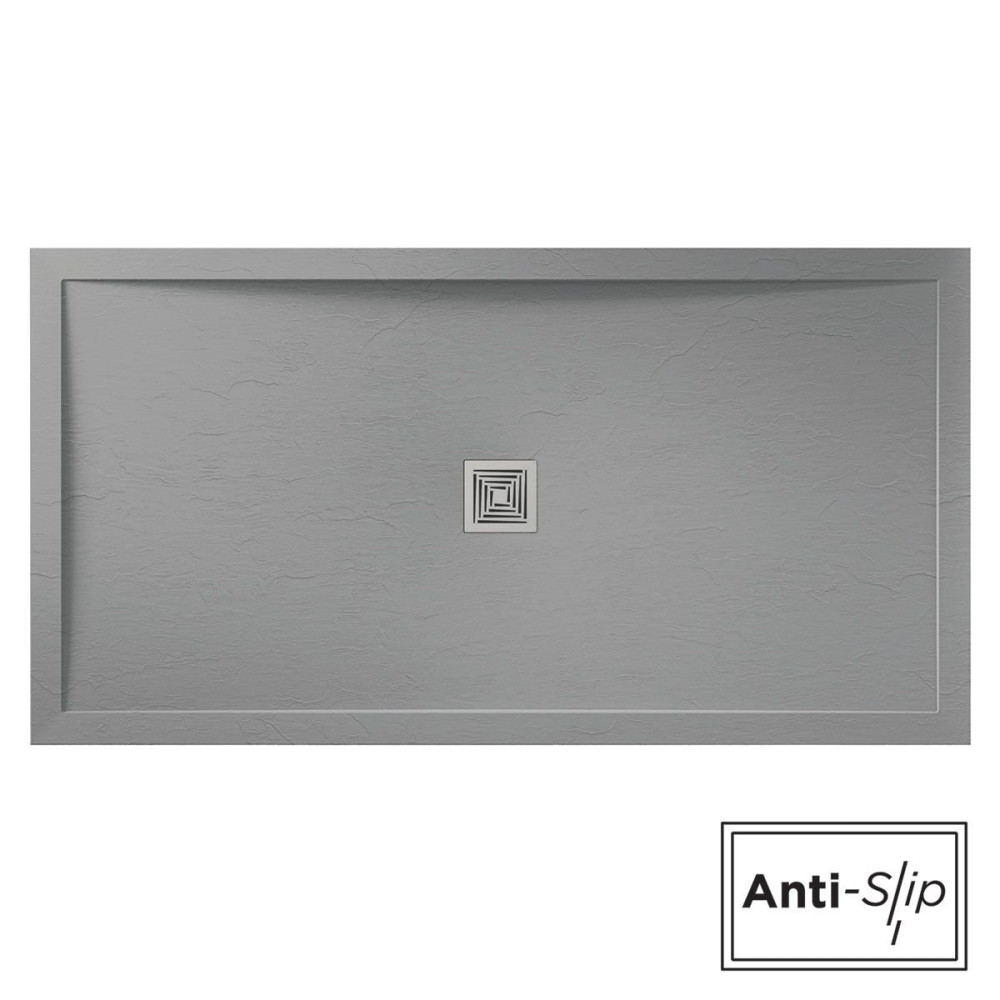 Aquadart Aqualavo 1000 x 800 Rectangular Shower Tray in Grey
