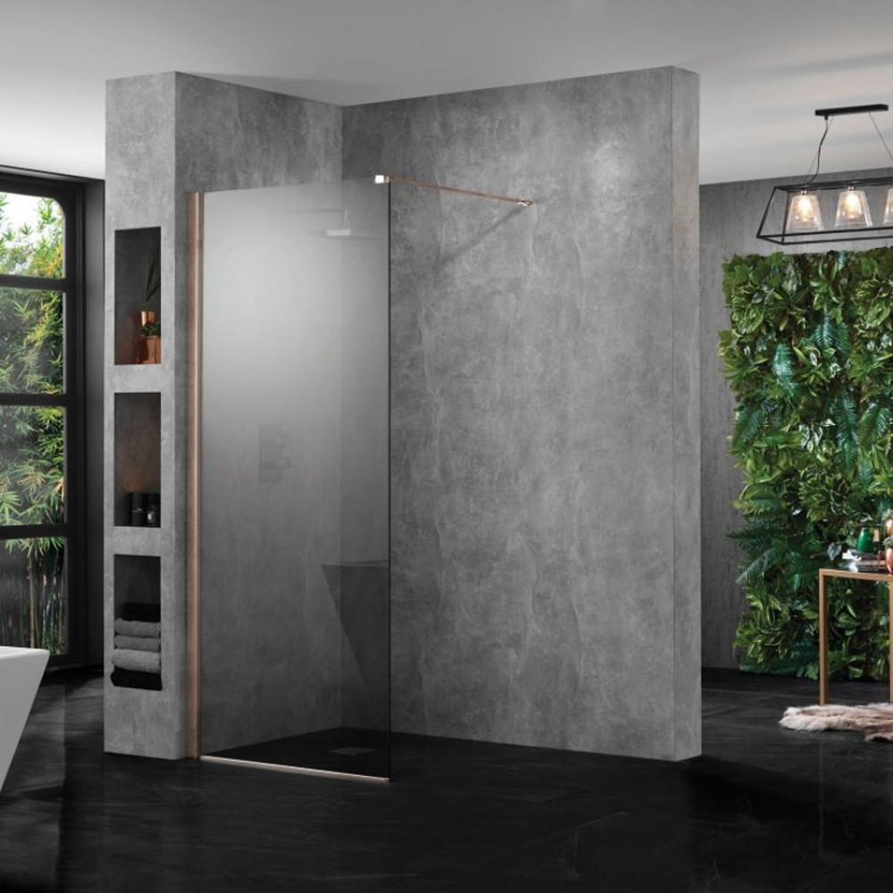 Aquadart Wetroom 10 Smoked Glass Shower Panel 1400mm