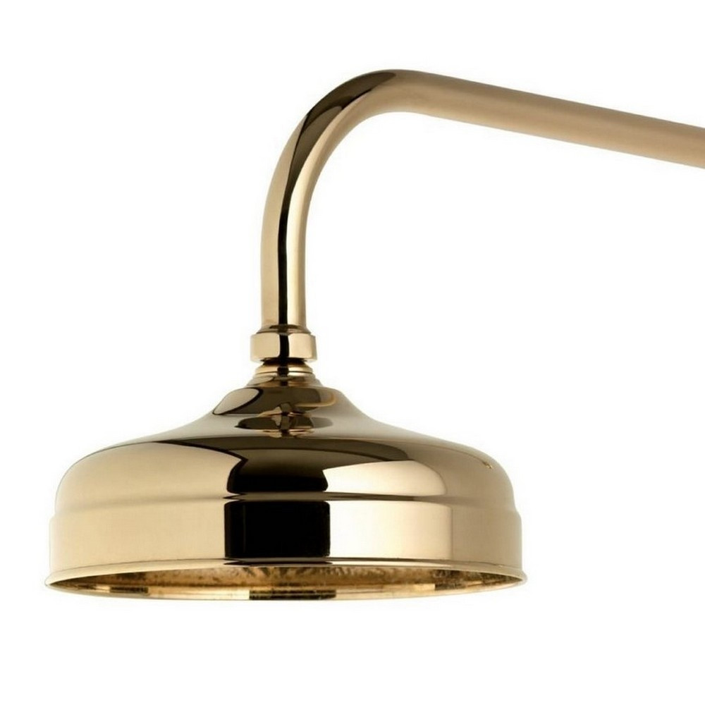 Aqualisa 200mm Wall Fixed Traditional Shower Head in Gold