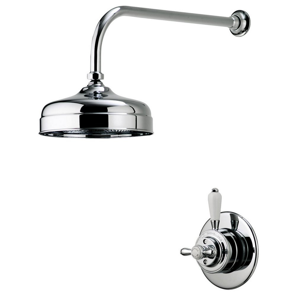 Aqualisa Aquatique Chrome Thermo Concealed Shower Valve with Classic Fixed 8 inch Drencher Shower Head