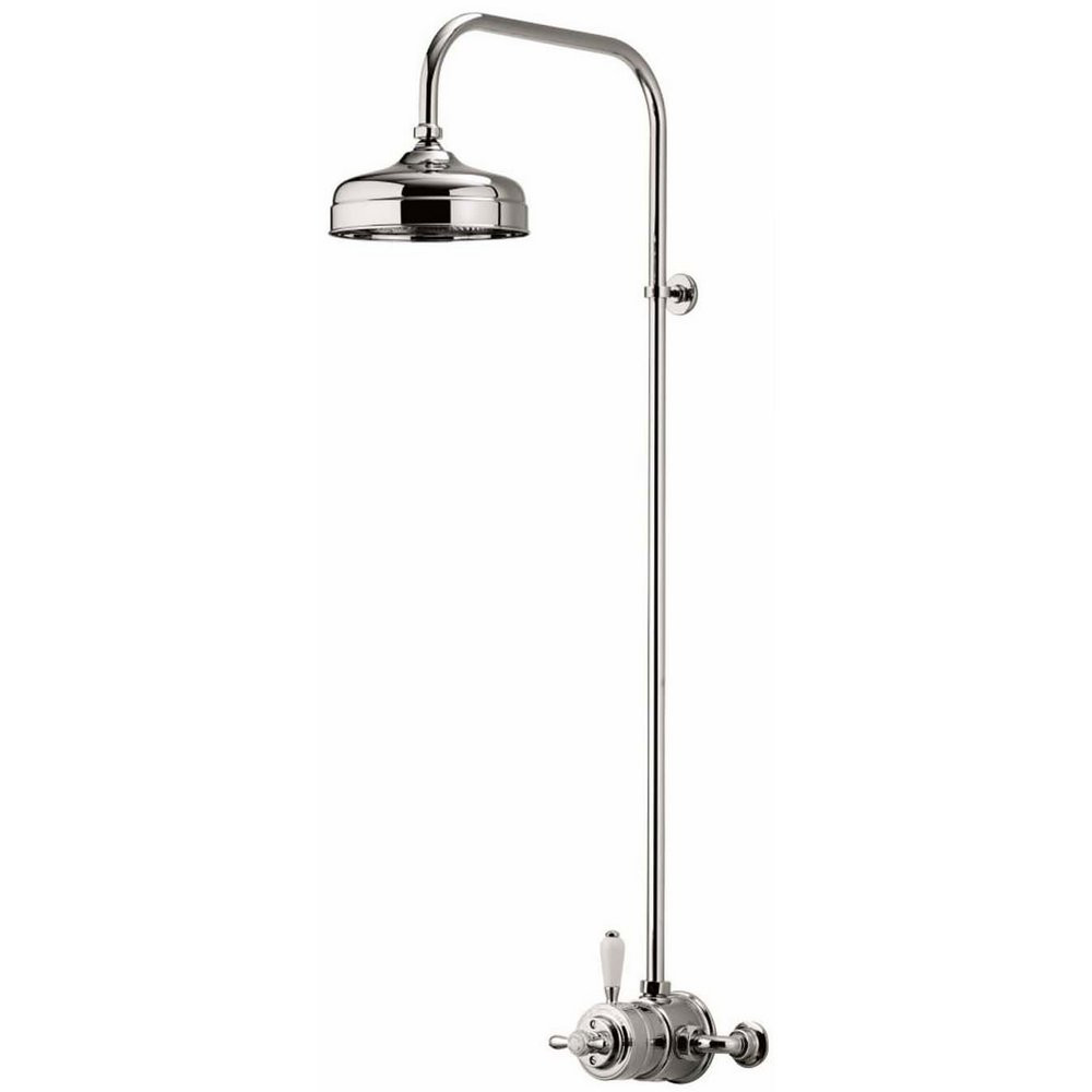 Aqualisa Aquatique Chrome Thermo Exposed Shower Valve with Classic Fixed 8 inch Drencher Shower Head