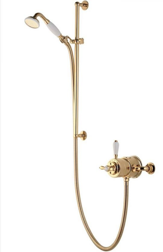 Aqualisa Aquatique Thermo Gold Exposed Shower Valve with Adjustable Shower Kit