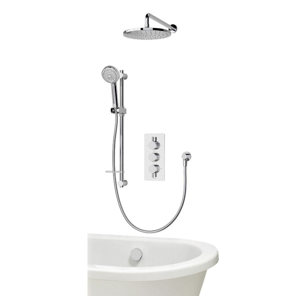 Aqualisa Dream Thermostatic Shower with Adjustable Head, Fixed Head and Bath Fill - Round