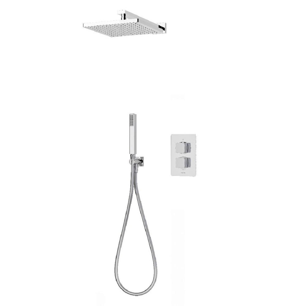 Aqualisa Dream Thermostatic Shower with Hand Shower and Wall Fixed Head - Square
