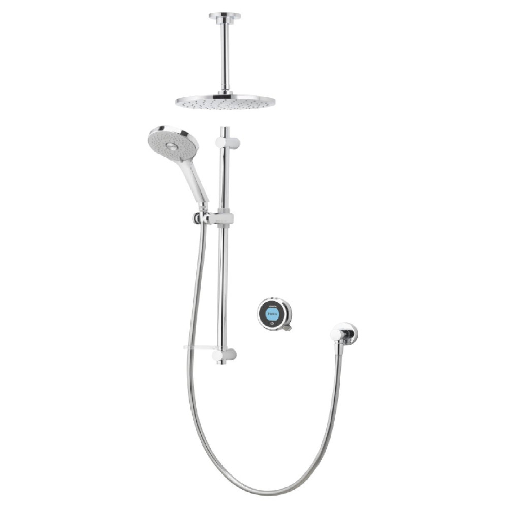 Aqualisa Optic Q Smart Shower Concealed with Adj and Ceiling Fixed Head - Gravity Pumped