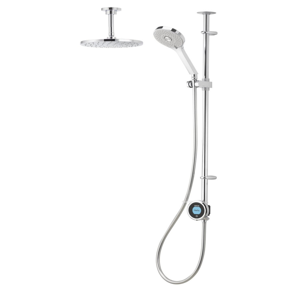 Aqualisa Optic Q Smart Shower Exposed with Adj and Ceiling Fixed Head - HP/Combi