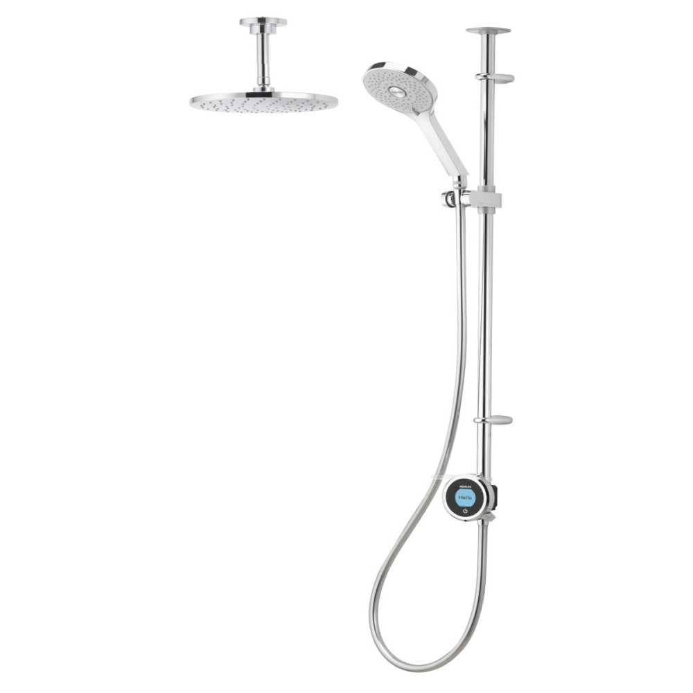 Aqualisa Optic Q Smart Shower Exposed with Adj and Ceiling Fixed Head - Gravity Pumped