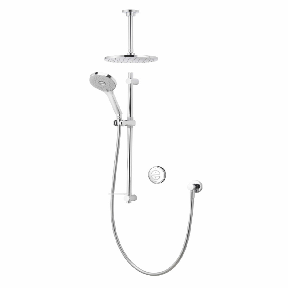 Aqualisa Unity Q Smart Shower Concealed with Adj and Ceiling Fixed Head - HP/Combi