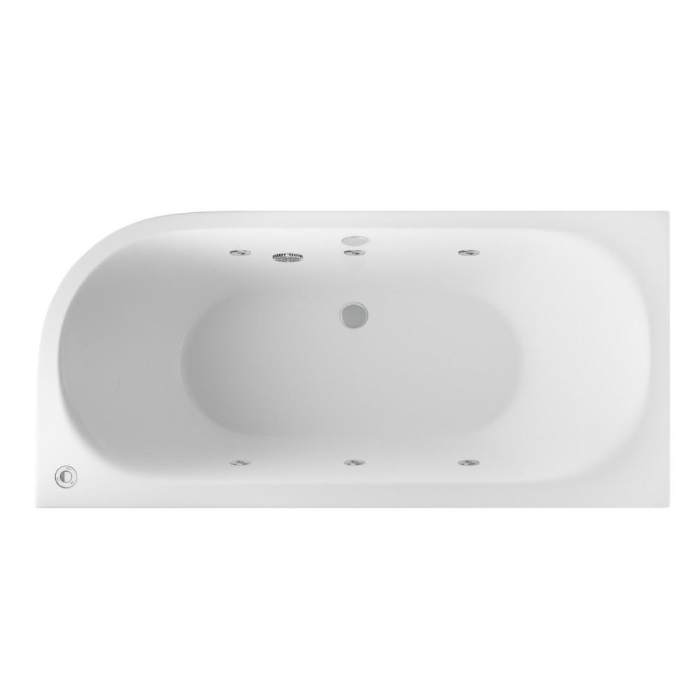Beaufortè Biscay 1700 x 800mm 6 Jet Whirlpool Double Ended Left Hand Bath