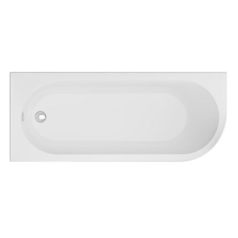 Beaufort Biscay Curved 1600 x 725mm Single Ended Left Handed Bath