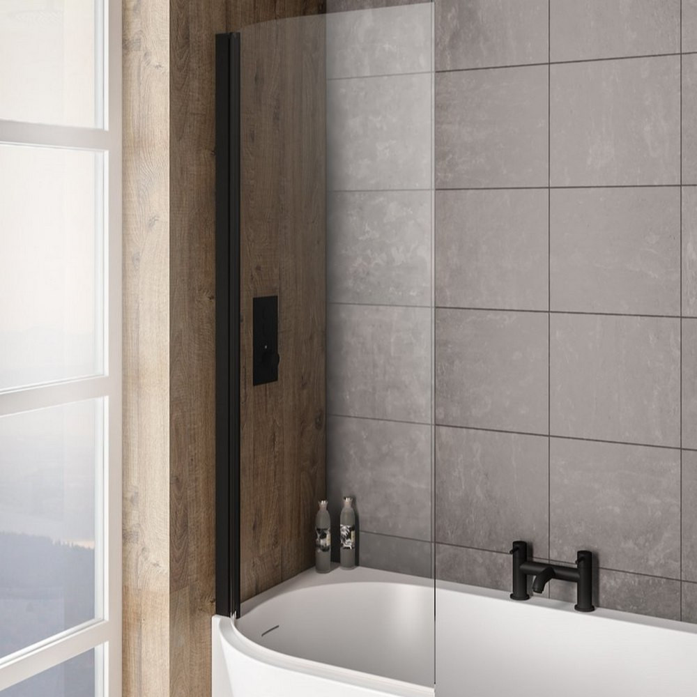 Beaufort Bray 6mm Black 1400 x 730mm Left Hand Bath Screen