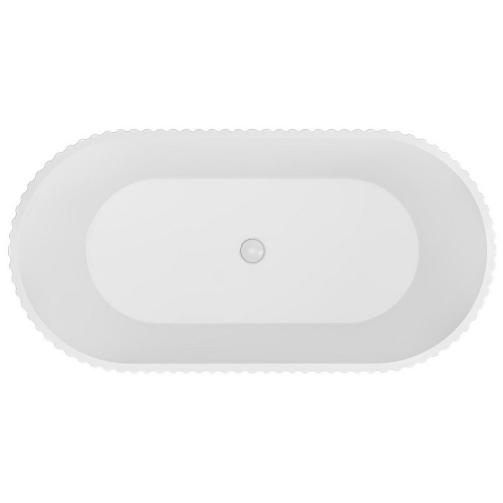 Beaufort Isleworth 1500 x 750mm Gloss White Fluted Freestanding Bath
