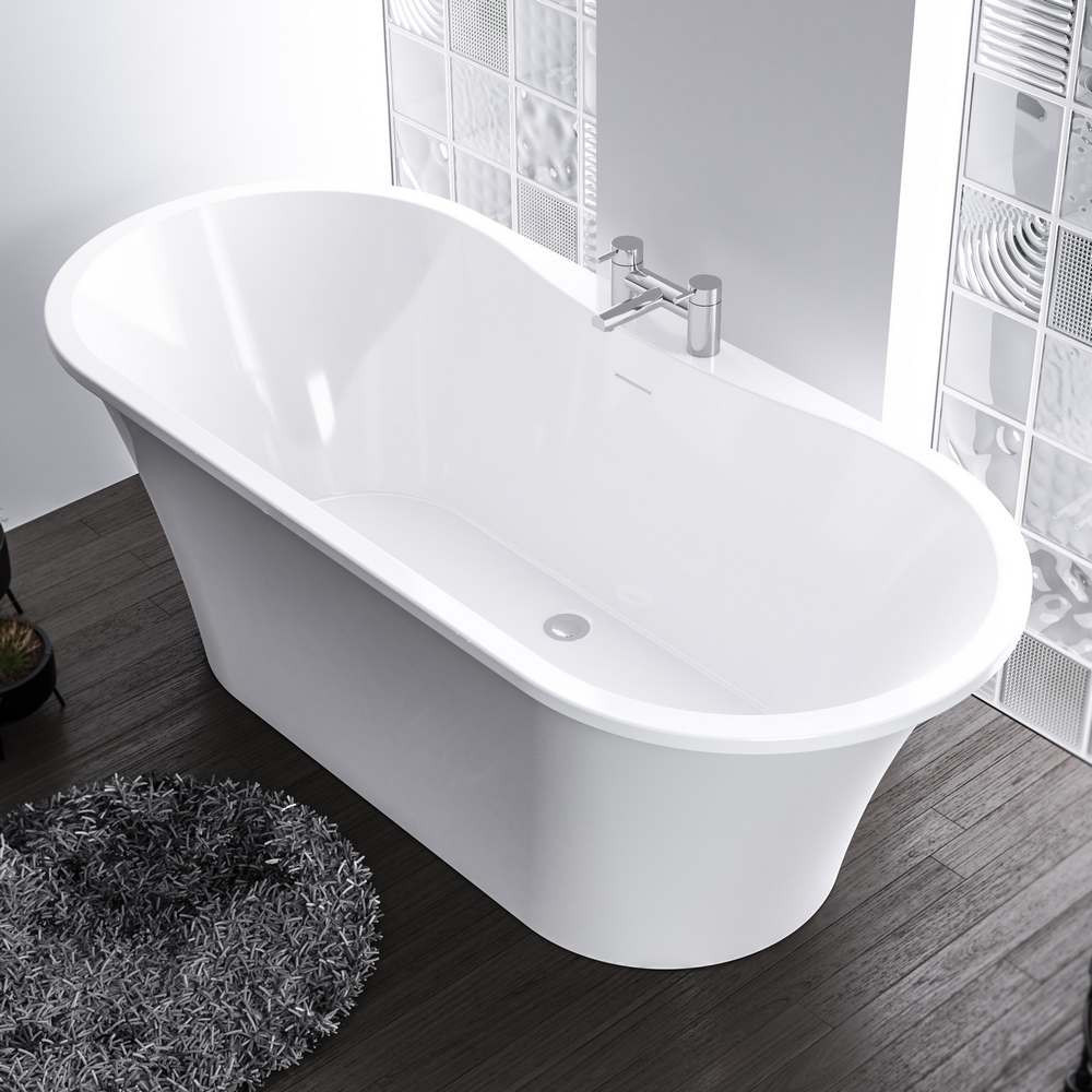 Beaufort Margravine 1660 x 730mm Gloss White Freestanding Bath