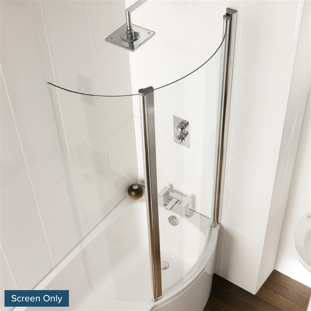 Beaufort Right Handed Chrome Folding 6mm Curved Bath Screen