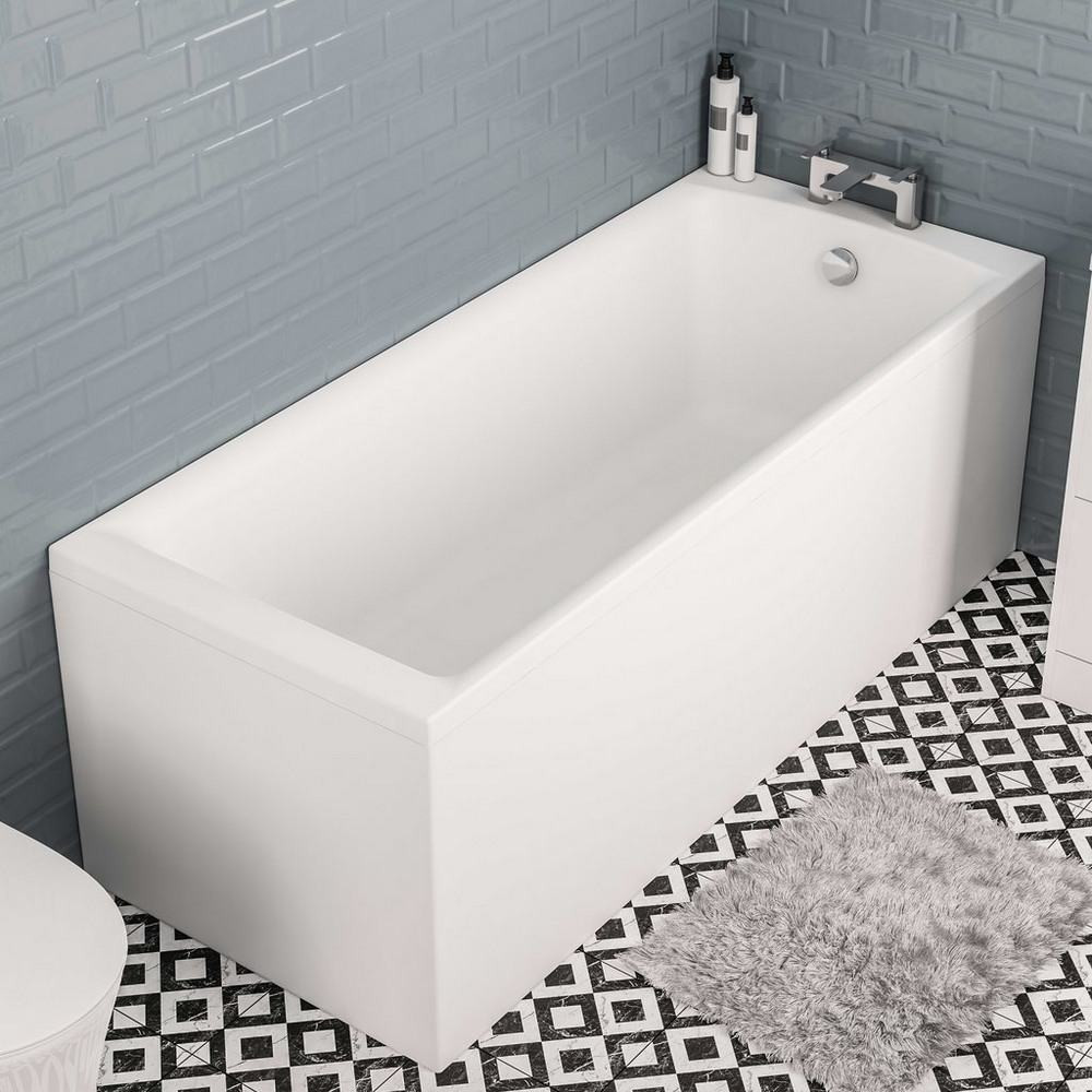 Beaufort Rockall 1675 x 700mm Single Ended Matt White Bath