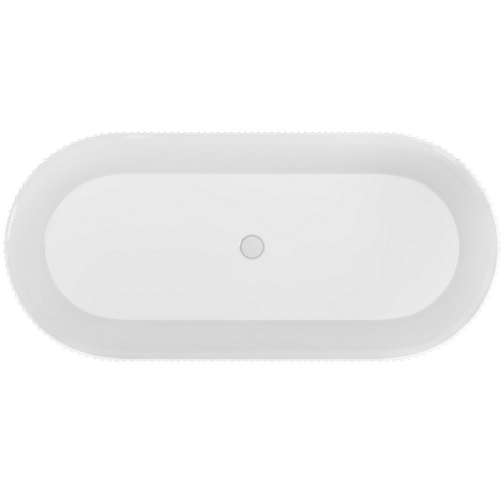 Beaufort Sandford 1650 x 740mm Gloss White Fluted Freestanding Bath