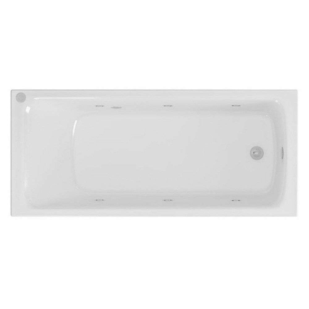 Beauforté Portland 1650 x 700mm 6 Jet Chrome Whirlpool Single Ended Bath