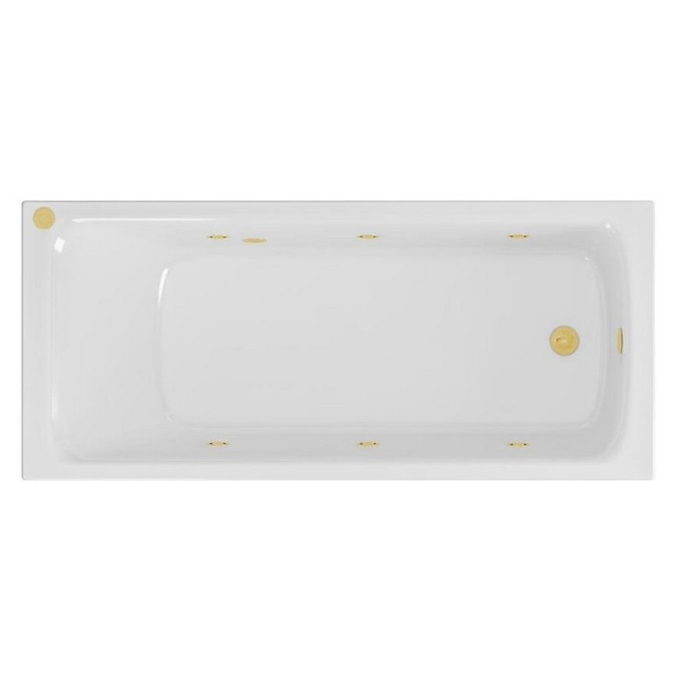 Beauforté Portland 1700 x 700mm 6 Jet Brushed Brass Whirlpool Single Ended Bath